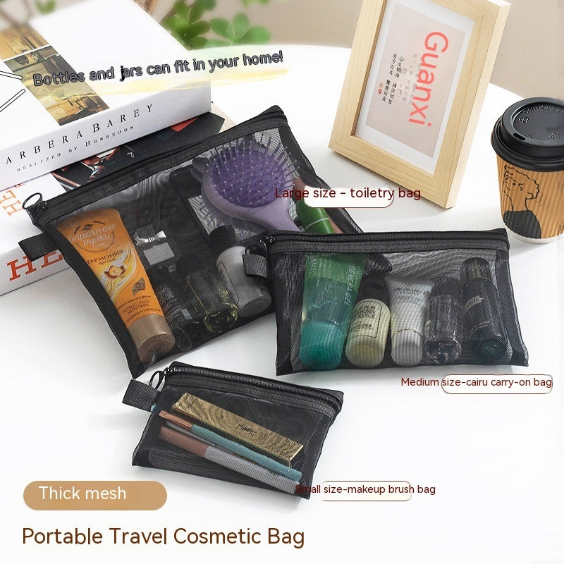 Transparent Mesh Cosmetics Storage Bag